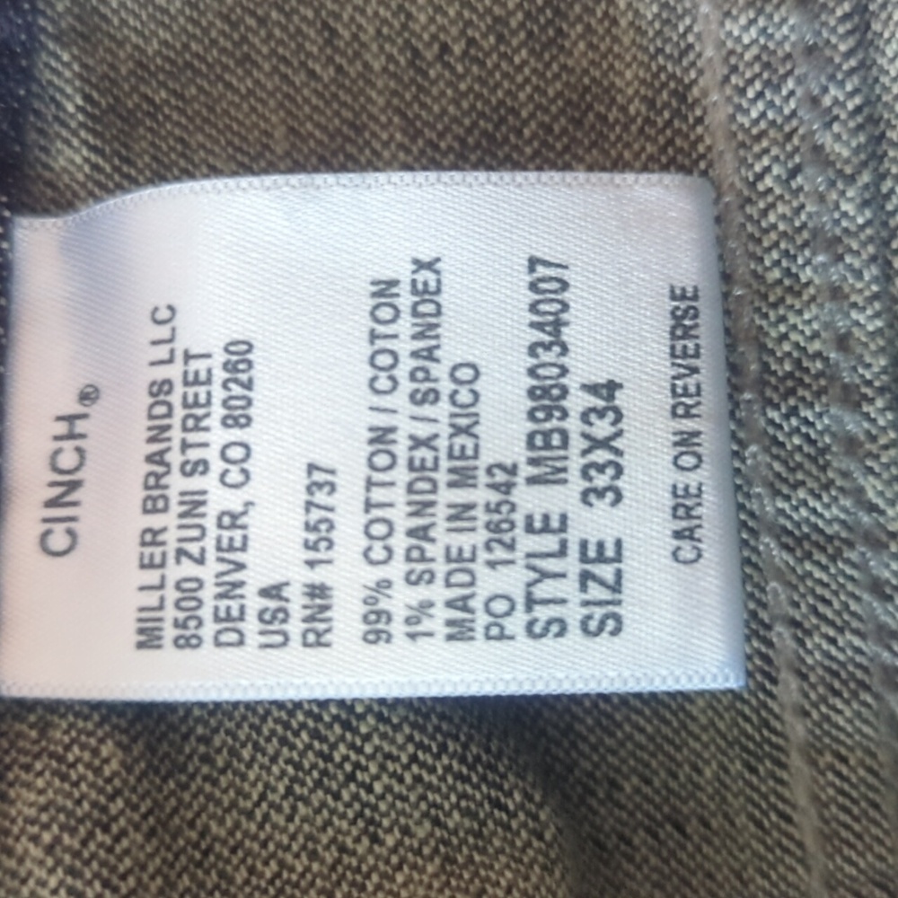 2 PAIR Men's Western Jeans Ariat And Cinch Both 33x34 Dark Wash WORN Once - Picture 3 of 5